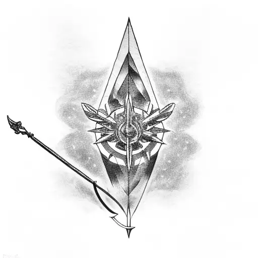 Evangelion spear of longinus, minimalistic, abstarct tattoo design idea