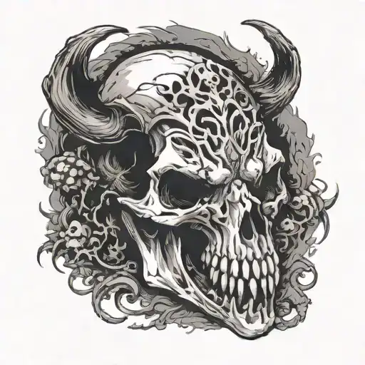 Animal skull tattoo design idea