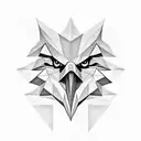 eagles face in geometric  tattoo design idea