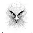 eagles face in geometric  tattoo design idea