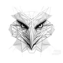 eagles face in geometric  tattoo design idea