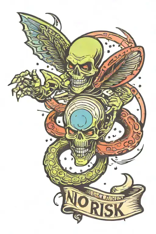 No risk no story aliens tattoo design idea