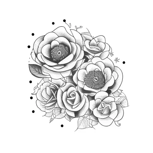 Vintage typewriter with a trail of colorful flowers tattoo design idea