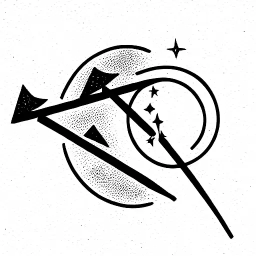 Sagittarius and jupiter tattoo design idea