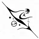 Sagittarius symbol and jupiter glyph tattoo design idea
