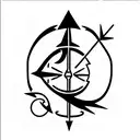 Sagittarius symbol and jupiter glyph tattoo design idea