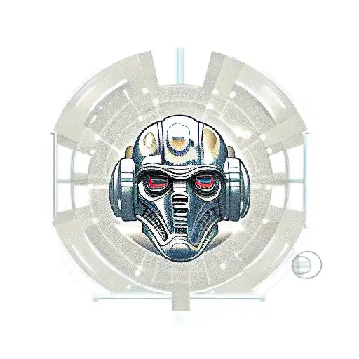 c3p0 in shopping cart tattoo design idea