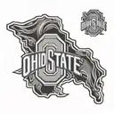 outline of Ohio state logo tattoo design idea