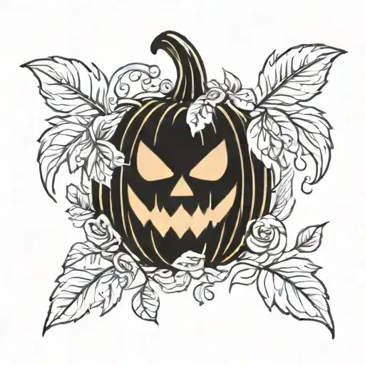 pumpkin and M tattoo design idea