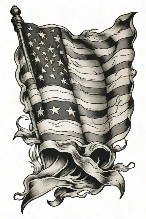 American flag tattoo design idea