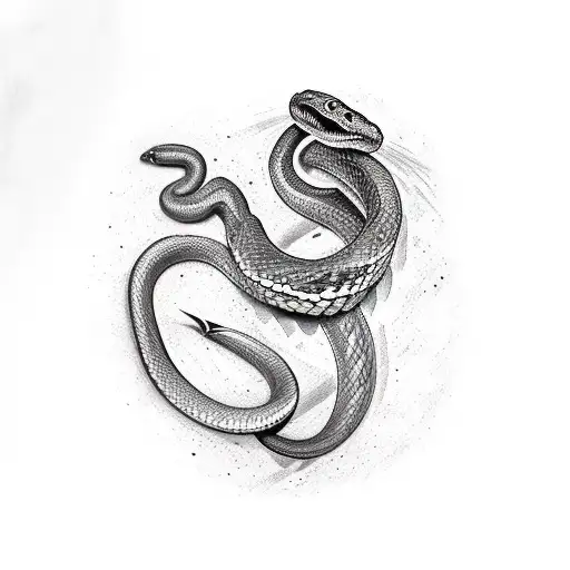 Snake with Sword tattoo design idea