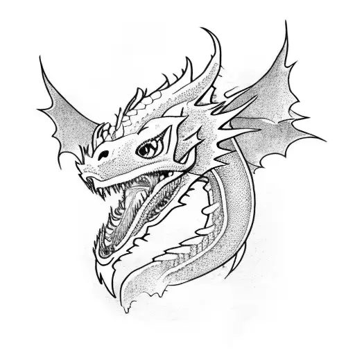alone dragon tattoo design idea