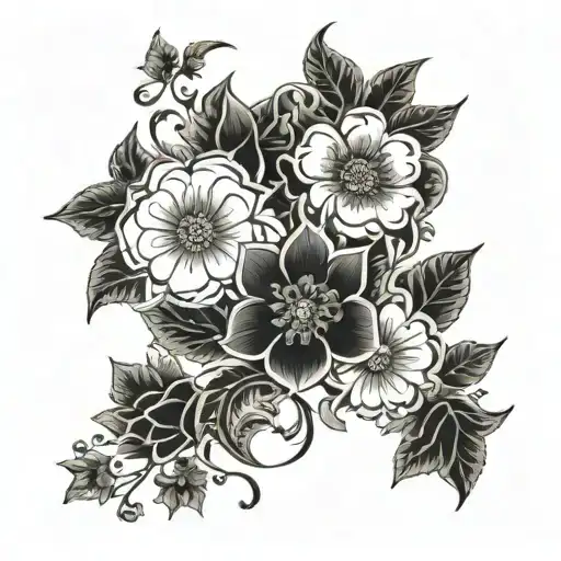 leather tooling flower design tattoo design idea