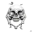 mirror and bones tattoo design idea