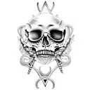 mirror and bones tattoo design idea