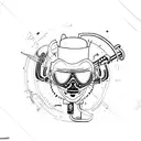 two hands tig welding tattoo design idea