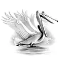 pelican, angel, ghostly  tattoo design idea