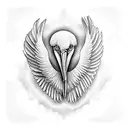 pelican, angel, ghostly  tattoo design idea