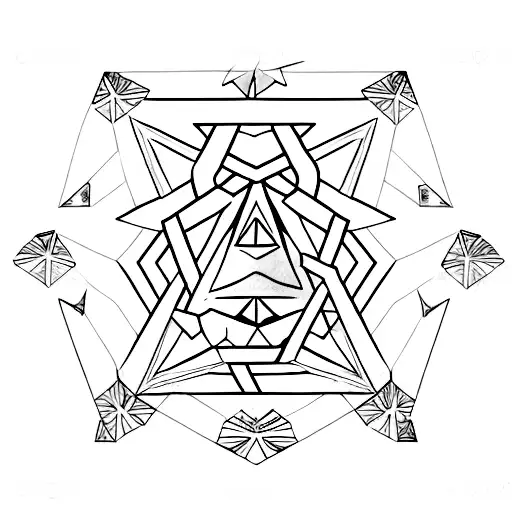 diamonds and pentagrams  tattoo design idea
