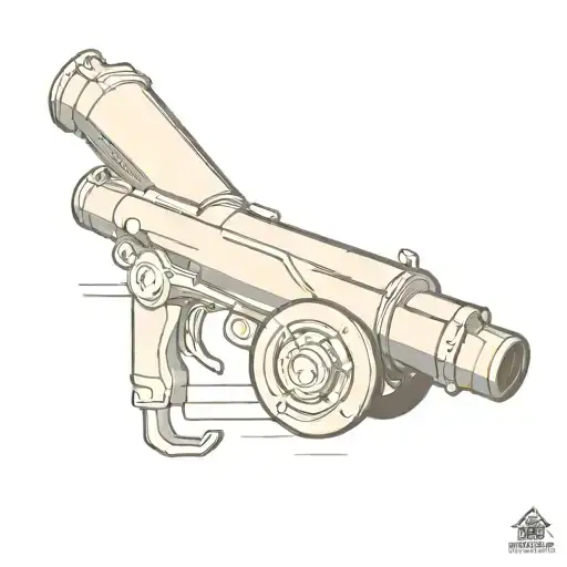 arsenal cannon with shading  tattoo design idea