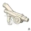 arsenal cannon with shading  tattoo design idea