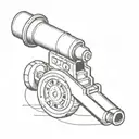 arsenal cannon with shading  tattoo design idea