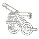 arsenal cannon with shading  tattoo design idea