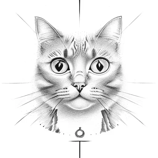 A psychological symbol incorporating a cat tattoo design idea