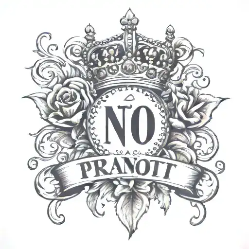 pranoti name with queen crown made tattoo design idea