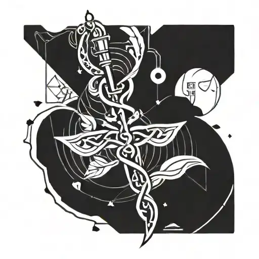 Minimalistic caduceus tattoo for men, designed for the wrist tattoo design idea