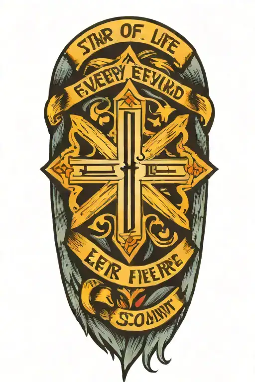 Star of life with slogan make every second count me tattoo design idea