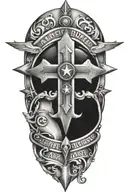 realistic ambulance star cross tattoo design idea