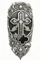 realistic ambulance star cross tattoo design idea