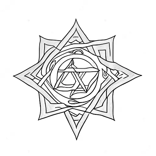 star of david, letter c and letter o tattoo design idea