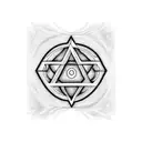 star of david, libra symbol, letter c and letter o tattoo design idea