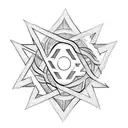 star of david, libra symbol, letter c and letter o tattoo design idea