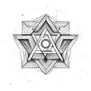 star of david, libra symbol, letter c and letter o tattoo design idea