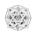 star of david, letter c and letter o tattoo design idea