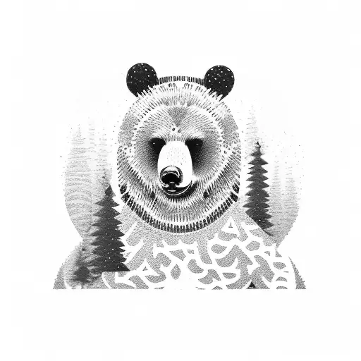 snowboarding bear tattoo design idea