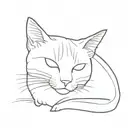 cat outline tattoo design idea