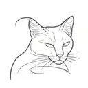 cat outline tattoo design idea