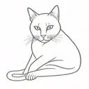 cat outline tattoo design idea