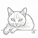 cat outline tattoo design idea