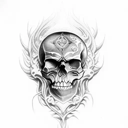 wizard skull  tattoo design idea