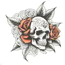 skull and rose sleeve tattoo tattoo design idea