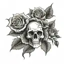 skull and rose sleeve tattoo tattoo design idea