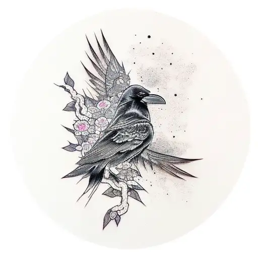 Raven tattoo design idea