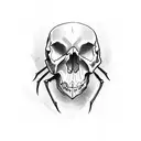 skull with spider tattoo design idea