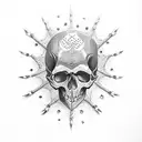 skull with spider tattoo design idea