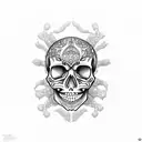 skull with spider tattoo design idea